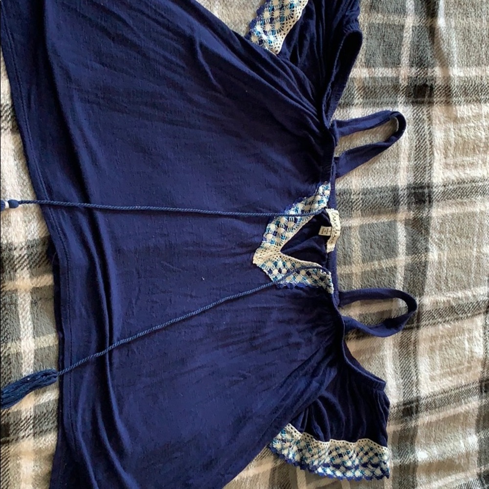 Navy crop top size small